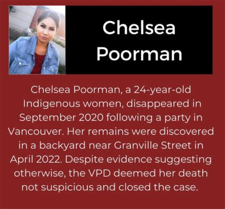 
Who Was Chelsea Poorman? Missing Indigenous Woman Dead Body Found Outside Vancouver Home 
